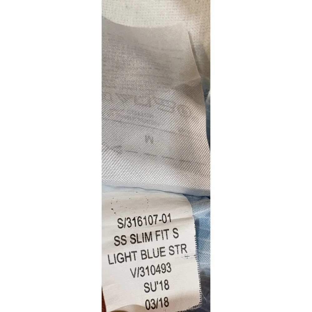 Men's Banana Republic Blue/White Stretch Soft Wash Slim Fit Button Down Shirt M